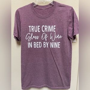 Small Tshirt- mauve color with white vinyl.